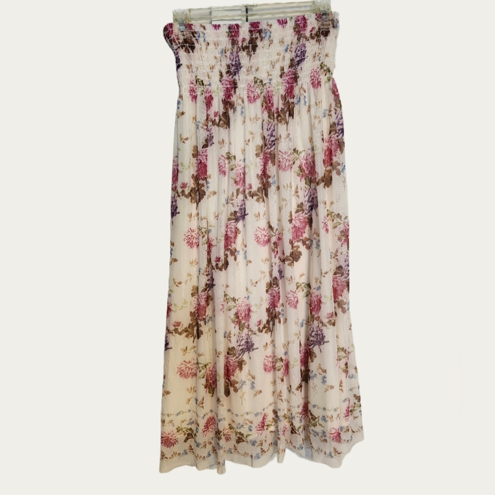 Max Studio Midi Dress Skirt Size Medium In Floral And Tulle Style